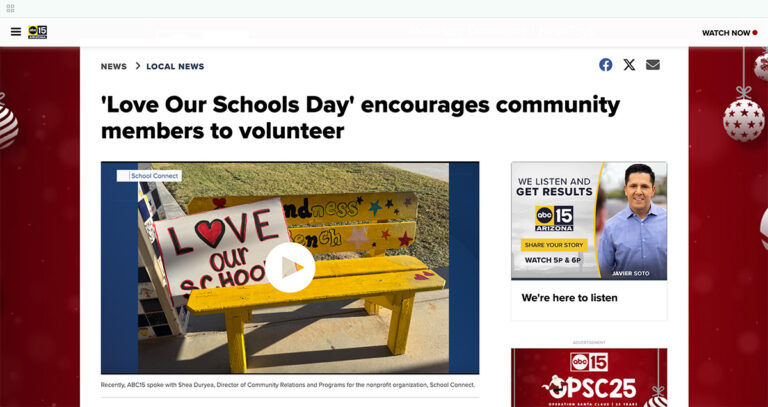 ABC15 News: ‘Love Our Schools Day’ Encourages Community Members to Volunteer
